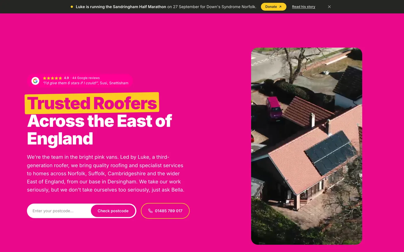 Website example: Prestige Roof