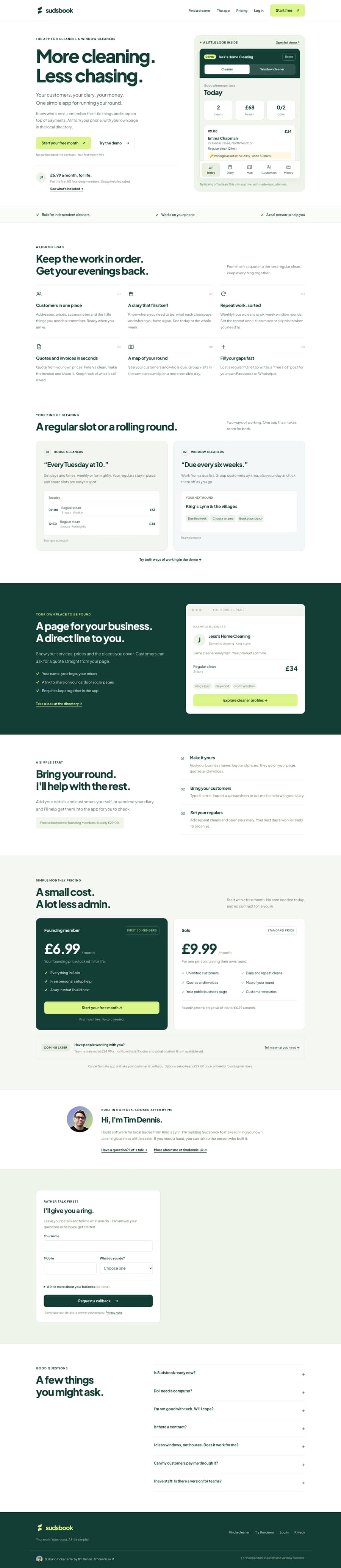 The Sudsbook website, built by Tim Dennis